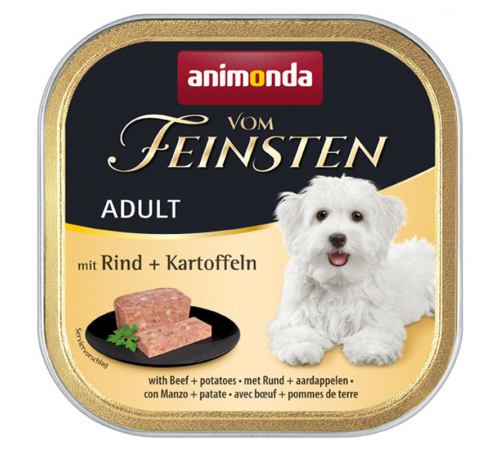 Nassfutter für Hunde – Animonda vom Feinsten Adult mit Rind + Kartoffeln 150 g