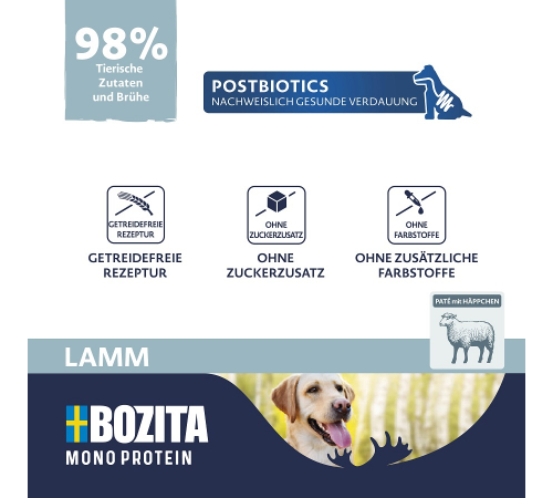 Nassfutter für Hunde – Bozita Dog Dose Pate Lamm 400 g