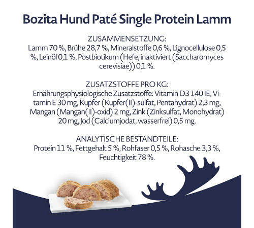 Nassfutter für Hunde – Bozita Dog Dose Pate Lamm 400 g