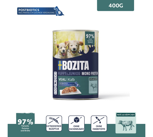 Nassfutter für Hunde – Bozita Dog Dose Pate Puppy Kalb 400 g