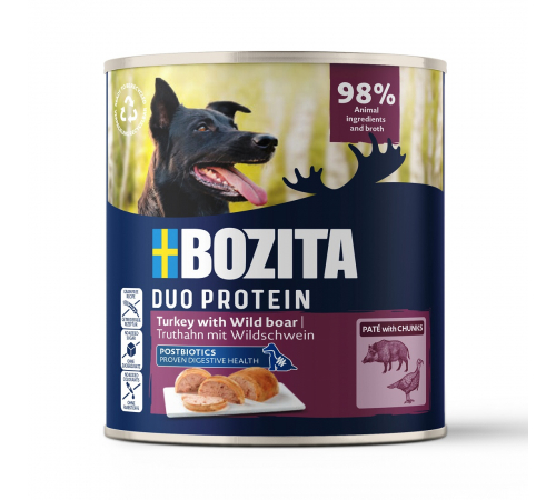 Влажный корм для собак – Bozita Dog Dose Pate Pute mit Wildschwein 800 g