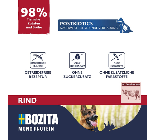 Влажный корм для собак – Bozita Dog Dose Pate Rind 400 g