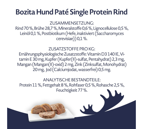 Влажный корм для собак – Bozita Dog Dose Pate Rind 400 g