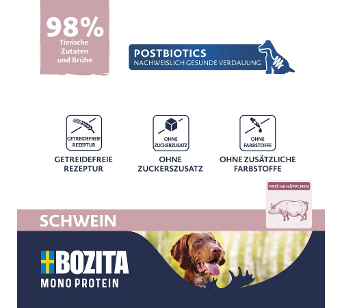 Влажный корм для собак – Bozita Dog Dose Pate Schwein 400 g
