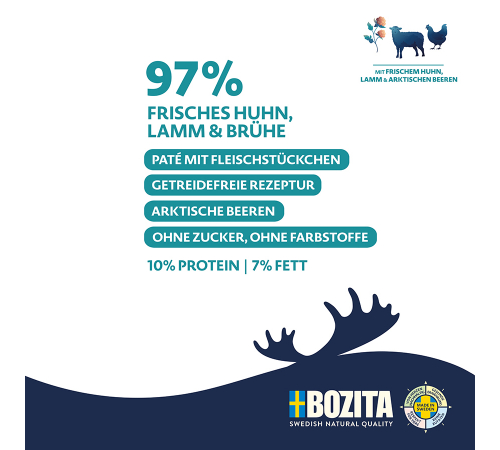 Вологий корм для собак – Bozita Purely Paté mit Huhn & Lamm 370 g
