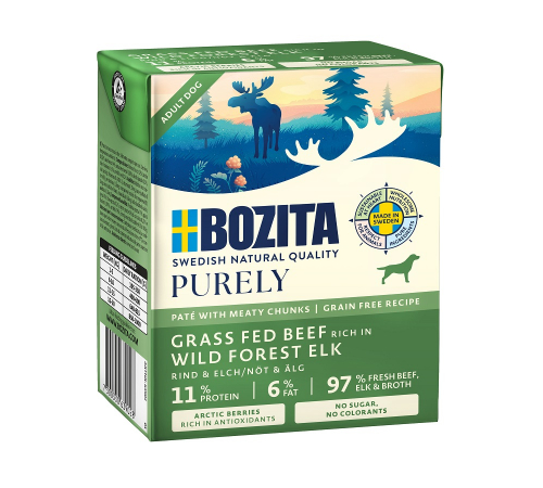 Nassfutter für Hunde – Bozita Purely Paté mit Rind & Elch 370 g