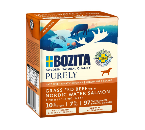 Влажный корм для собак – Bozita Purely Paté mit Rind & Lachs 370 g