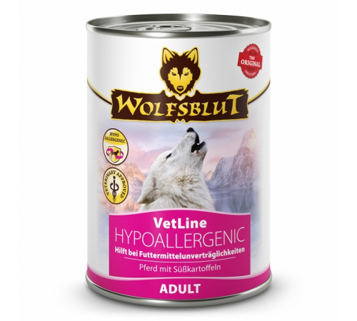 Дієтичний повнораціонний корм для собак – Wolfsblut VetLine Hypoallergenic 395 g