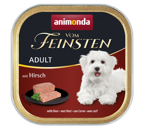 Nassfutter für Hunde – Animonda vom Feinsten Adult mit Hirsch 150 g