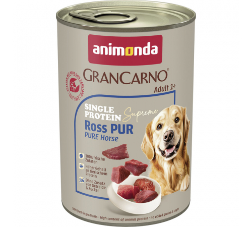 Nassfutter für Hunde – Animonda GranCarno Adult Single Protein Ross pur 400 g