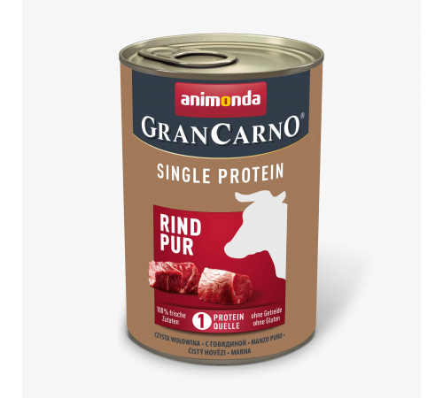 Вологий корм для собак – Animonda GranCarno Adult Single Protein Rind pur 400 g