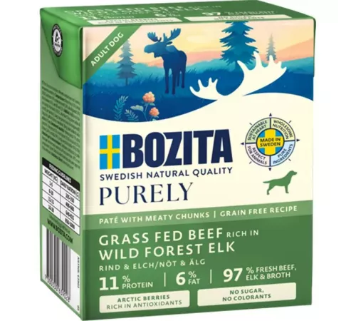 Влажный корм для собак – Bozita Purely Paté mit Rind & Elch 370 g
