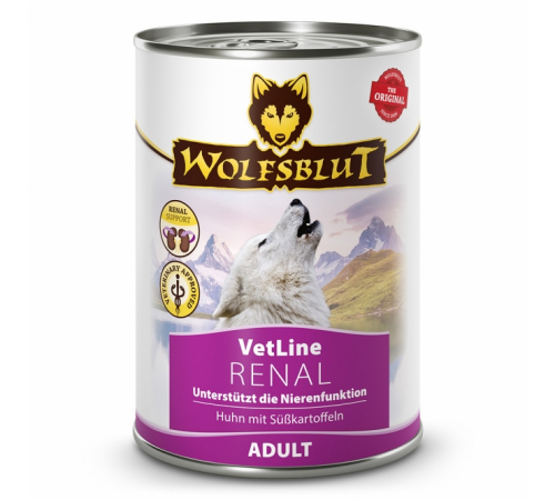 Дієтичний повнораціонний корм для собак – Wolfsblut VetLine Renal 395 g