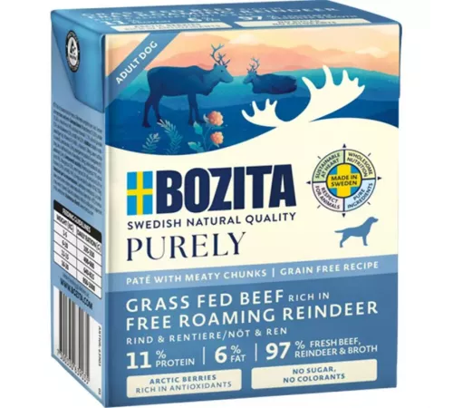 Влажный корм для собак – Bozita Purely Paté mit Rind & Rentier 370 g