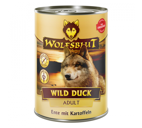 Nassfutter für Hunde – Wolfsblut Wild Duck Adult 395 g