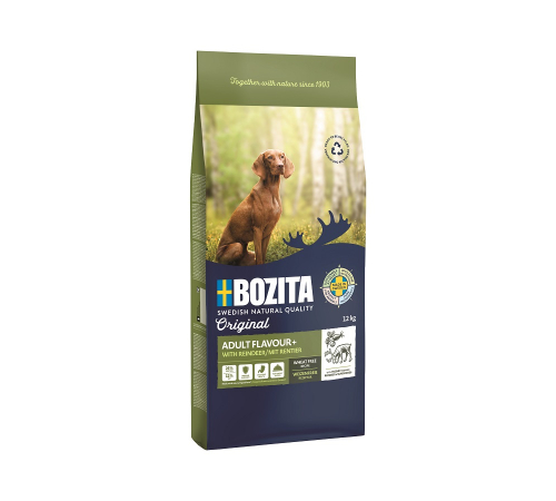 Сухой корм для собак – Bozita Original Adult Flavour Plus mit Rentier 12 kg