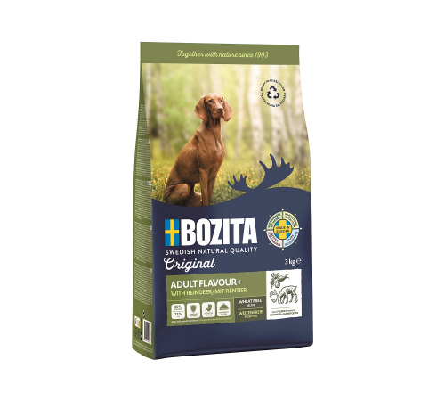 Сухой корм для собак – Bozita Original Adult Flavour Plus mit Rentier 3 kg