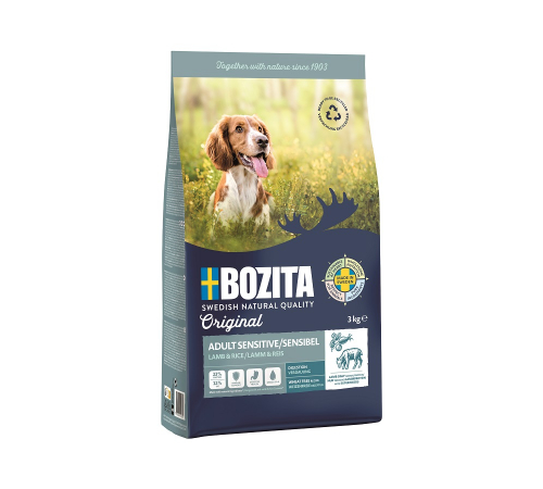 Сухий корм для собак – Bozita Original Adult Sensitive Lamm und Reis 3 kg
