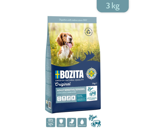 Сухий корм для собак – Bozita Original Adult Sensitive Lamm und Reis 3 kg