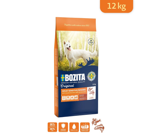 Сухий корм для собак – Bozita Original Adult Sensitive mit Lachs und Reis 12 kg