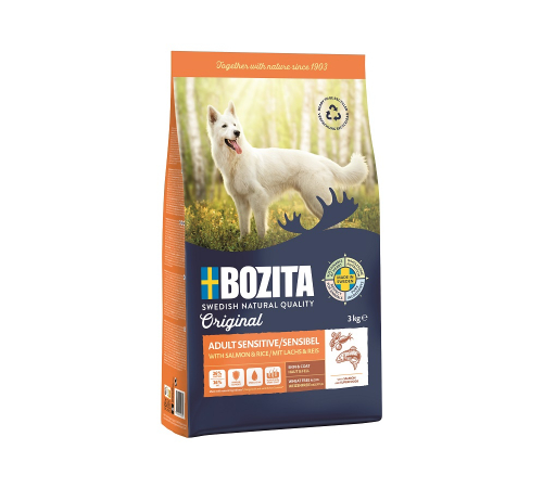 Сухой корм для собак – Bozita Original Adult Sensitive mit Lachs und Reis 3 kg