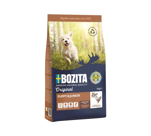 Сухой корм для собак – Bozita Original Puppy & Junior Huhn 3 kg