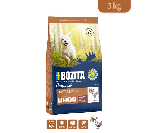 Сухой корм для собак – Bozita Original Puppy & Junior Huhn 3 kg