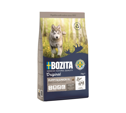 Сухой корм для собак – Bozita Original Puppy & Junior XL mit Lamm 3 kg
