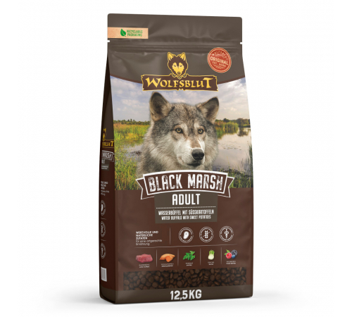 Trockenfutter für Hunde – Wolfsblut Black Marsh Adult 12,5 kg