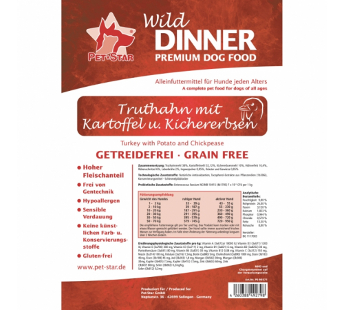 Wild Dinner Truthahn Getreidefrei 12 kg