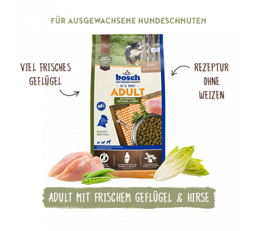bosch HPC Adult mit Geflügel und Hirse 1 kg