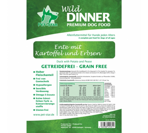 Wild Dinner Ente Getreidefrei 3 kg