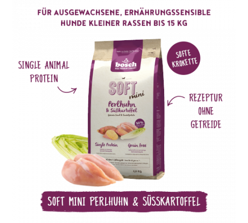 bosch HPC SOFT Mini Perlhuhn & Süßkartoffel 2,5 kg