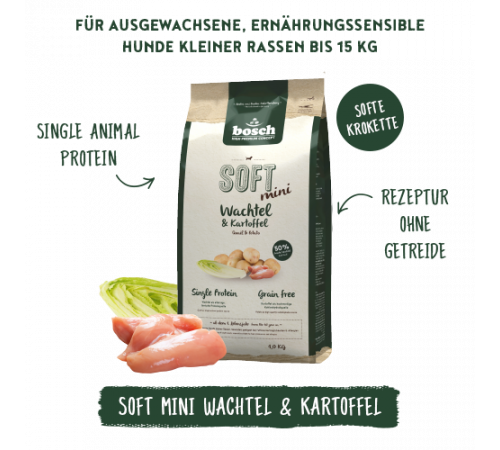 bosch HPC SOFT Mini Wachtel & Kartoffel 2,5 kg
