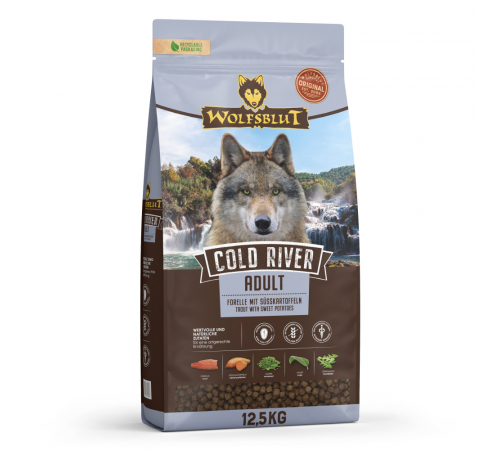 Trockenfutter für Hunde – Wolfsblut Cold River Adult 12,5 kg
