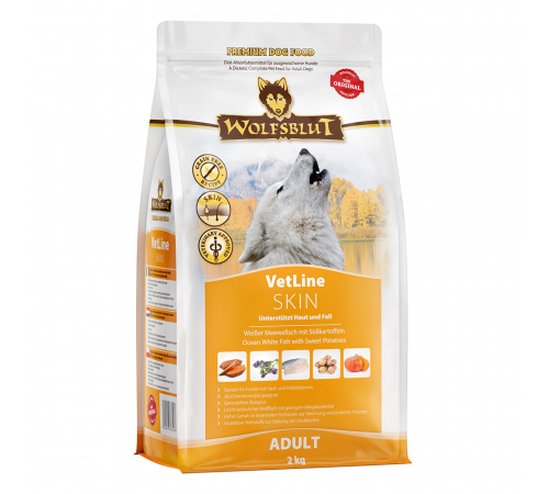 Diät-Alleinfuttermittel für Hunde – Wolfsblut VetLine Skin & Coat 2 kg