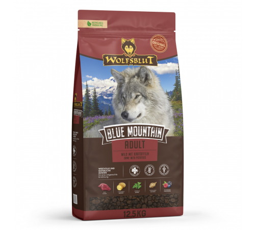 Trockenfutter für Hunde – Wolfsblut Blue Mountain Adult 12,5 kg