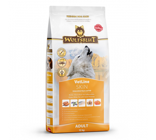 Diät-Alleinfuttermittel für Hunde – Wolfsblut VetLine Skin & Coat 12 kg