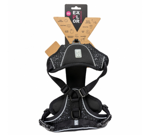 Duvoplus EXPLOR Ultimate Fit No-Pull-Geschirr - granite black - XS - 28-37cm - 32-43cm