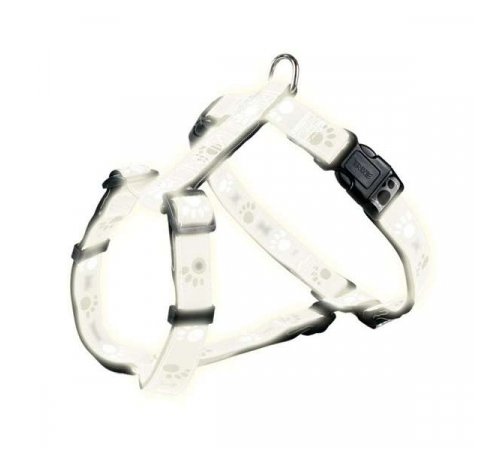 Trixie Geschirr Silver Reflect - Pfotenmotiv - 49-65 cm / 20mm