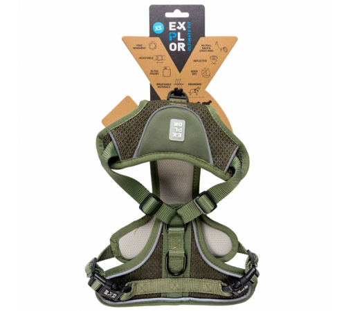 Duvoplus EXPLOR Ultimate Fit No-Pull-Geschirr - Undercover Green - XS - 28-37cm - 32-43cm