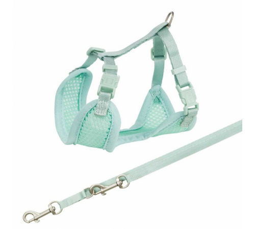 Trixie Junior Welpen-Softgeschirr mit Leine - mint