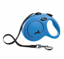 FLEXI Rollleine New CLASSIC Gurt - 5m, bis 50kg - Blau