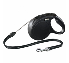 FLEXI Rollleine New CLASSIC Seil - 8m, bis 20kg - Schwarz