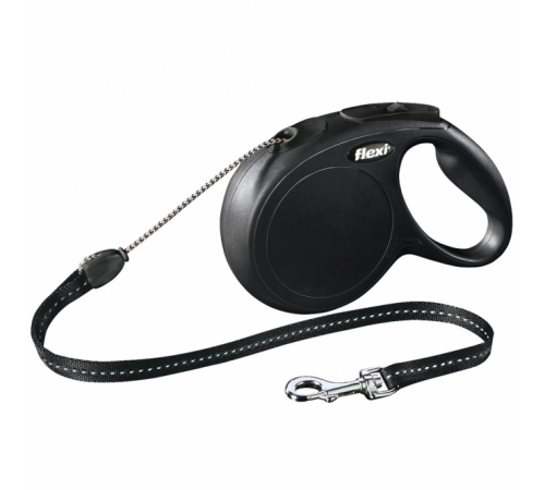 FLEXI Rollleine New CLASSIC Seil - 8m, bis 20kg - Schwarz