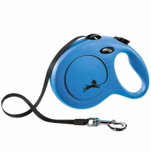 FLEXI Rollleine New CLASSIC Gurt - 8m, bis 50kg - Blau
