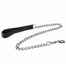 Duvoplus Kettenleine mit gepolstertem Griff - schwarz - 100cm/3mm