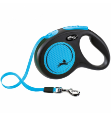 FLEXI New Classic Neon Gurt-Roll-Leine - M / Blau