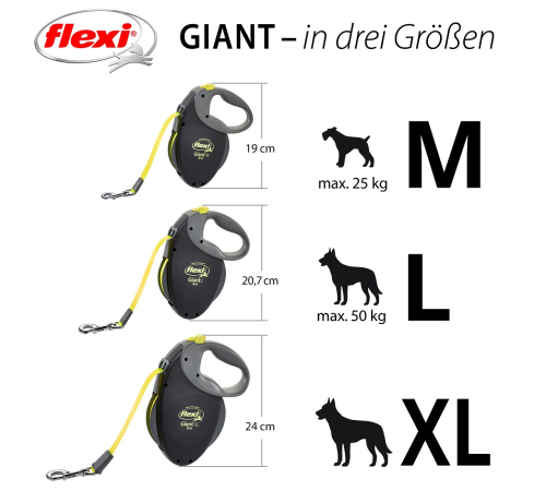 Flexi Rollleine GIANT Gurt - 8m / 25kg