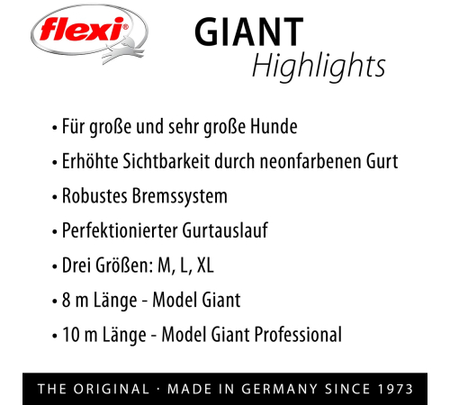 Flexi Rollleine GIANT Gurt - 8m / 25kg